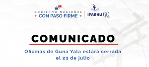 Oficinas de Guna Yala permanecerá cerrada el 23 de julio